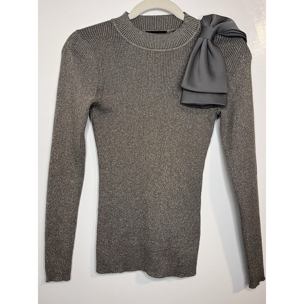 Ted Baker London Sweater Oversized Coquette Bow Metallic
